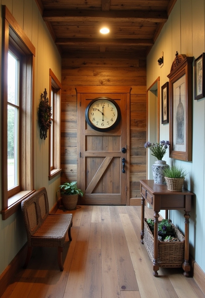 22 French Parisian Hallway Panelling Decor Ideas - 9. Rustic Farmhouse Panelling