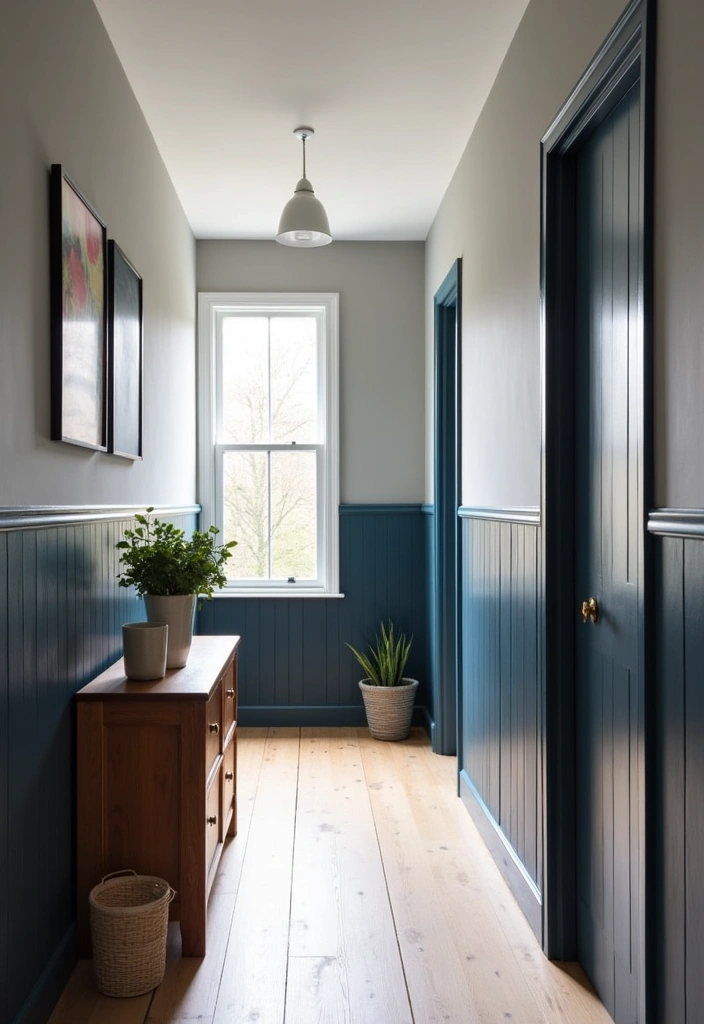 22 Hallway Panelling Ideas to Transform Your Space - 11. Two-Tone Panelling