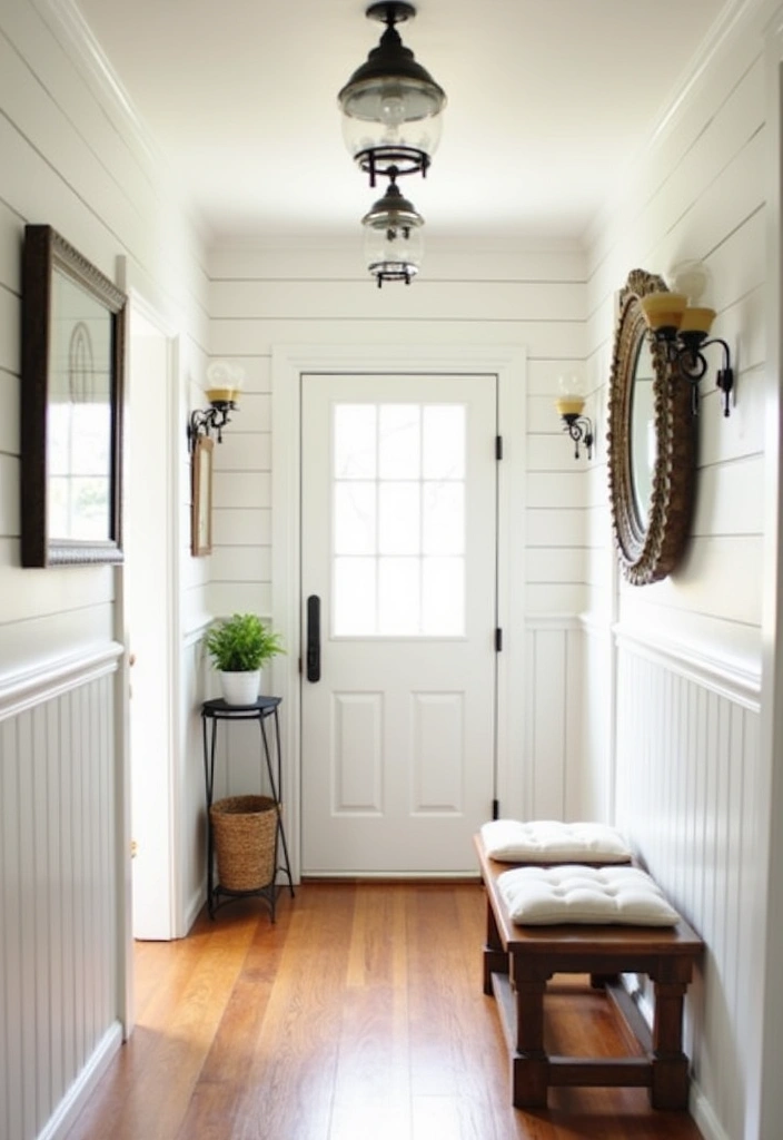 22 Hallway Panelling Ideas to Transform Your Space - 19. Farmhouse Charm