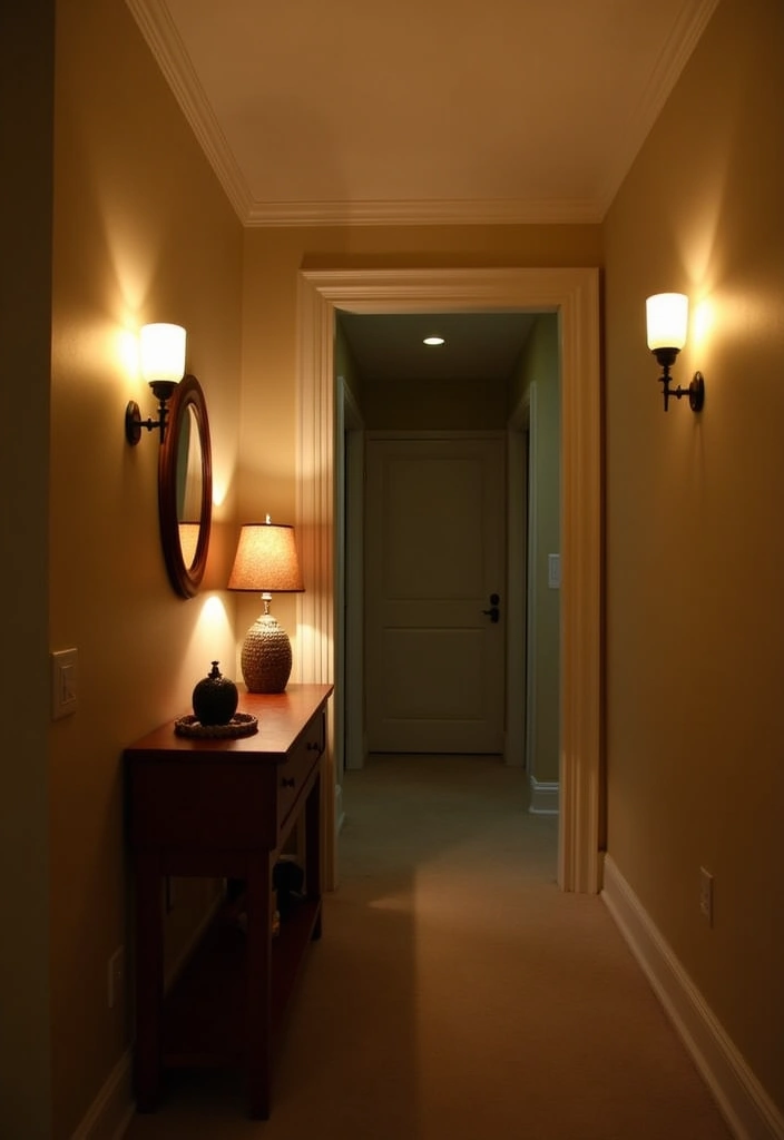 22 Japandi Hallway Design Ideas - 13. Layered Lighting