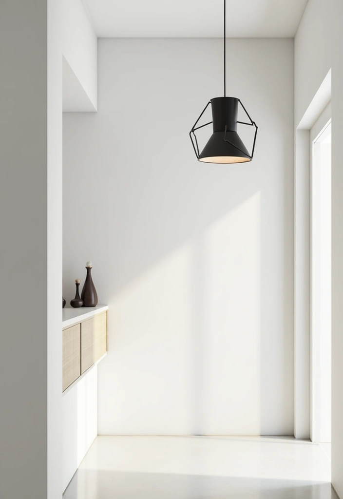 22 Japandi Hallway Design Ideas - 3. Minimalist Lighting Fixtures