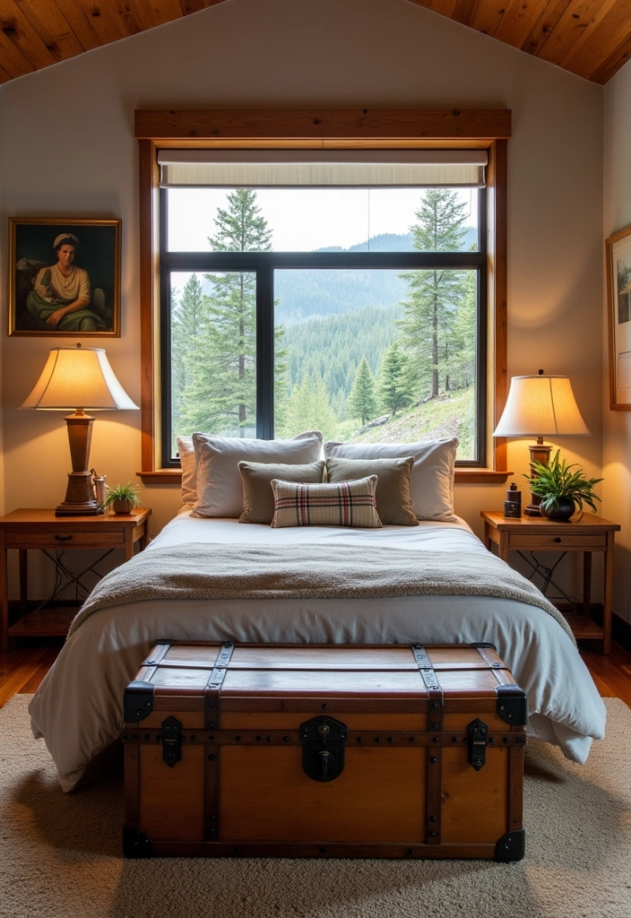 22 Majestic Modern Mountain Bedroom Ideas - 13. Vintage Accents
