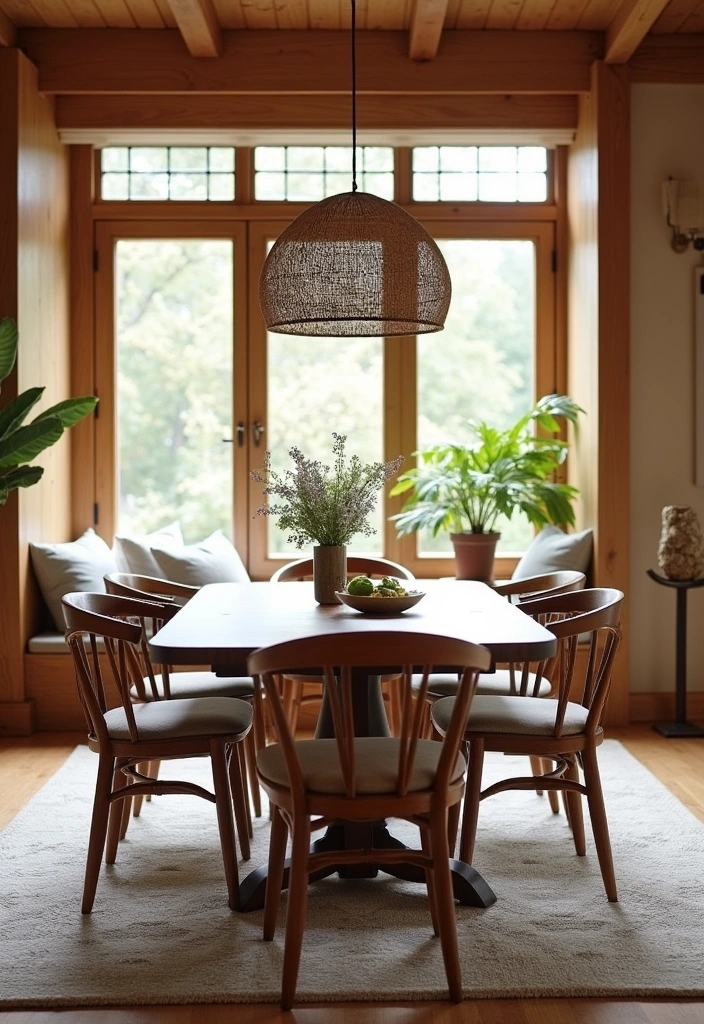 22 Mid Century Modern Dining Room Ideas - 16. Warm Wood Tones