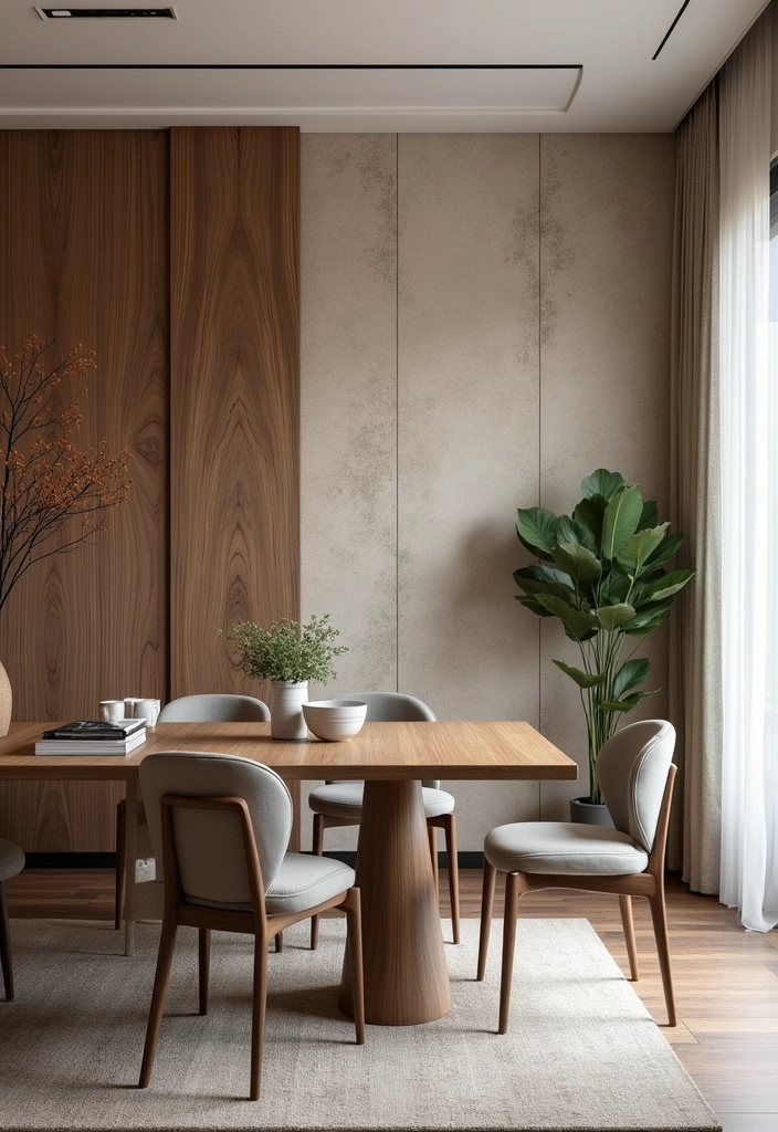 22 Mid Century Modern Dining Room Ideas - 20. Textured Wall Treatments