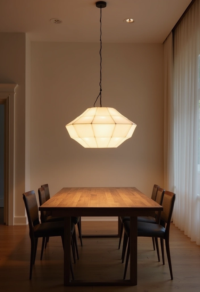 22 Mid Century Modern Dining Room Ideas - 3. Statement Lighting Fixtures