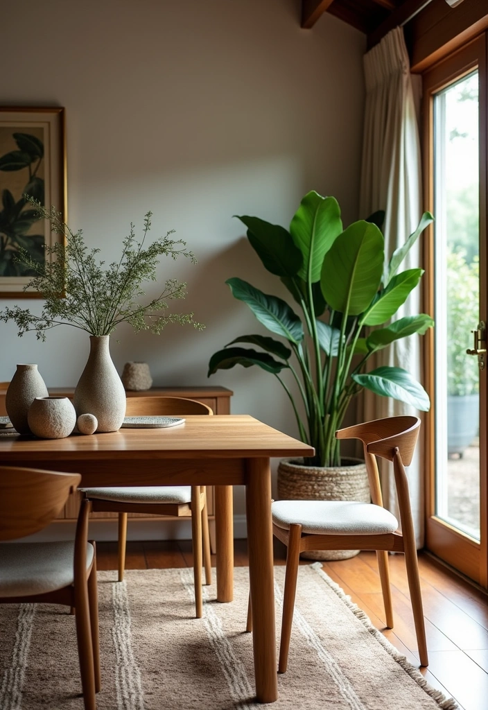 22 Mid Century Modern Dining Room Ideas - 9. Natural Elements