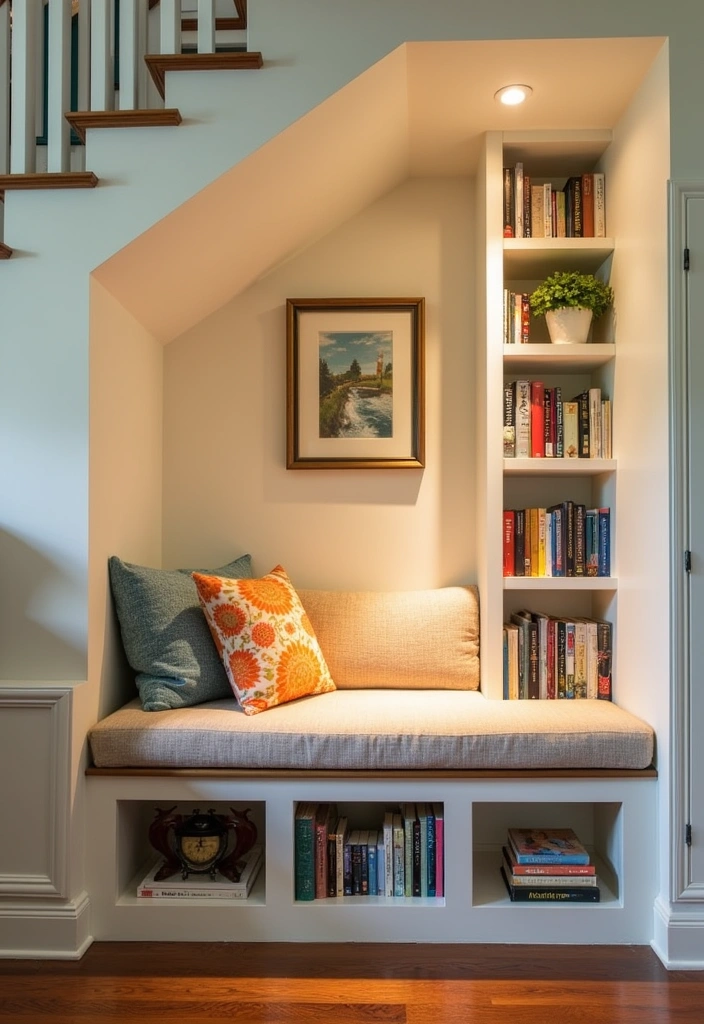 22 Perfect Cozy Reading Nook Ideas - 6. Under-Stairs Hideaway