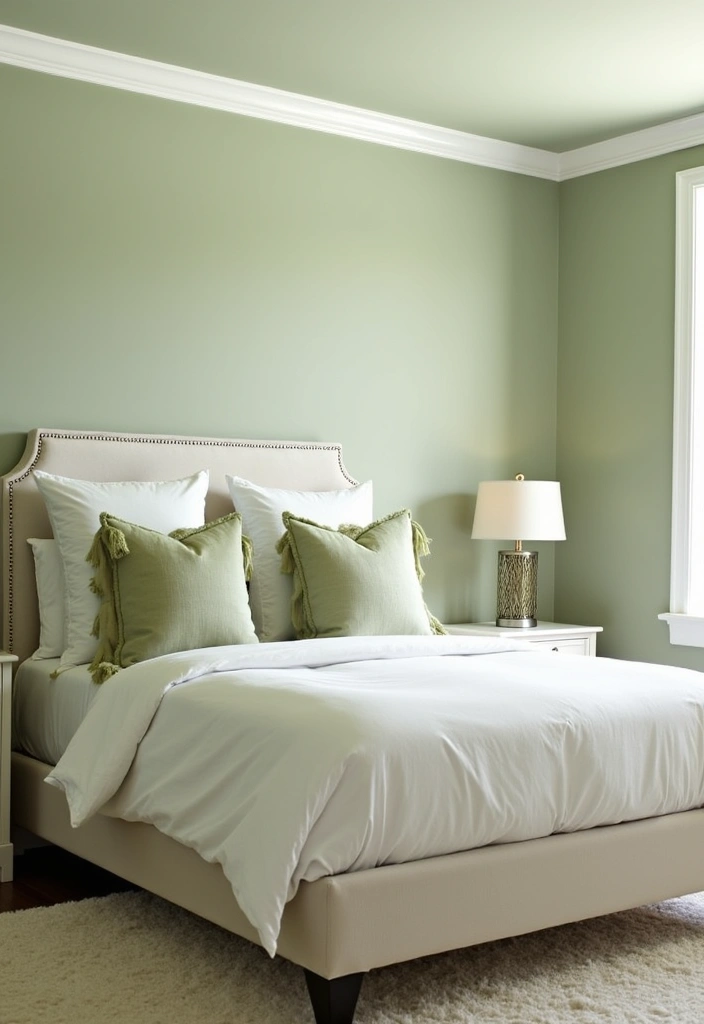 22 Sage Green Bedroom Ideas: Embrace Calming Elegance - 1. Serene Sage Walls