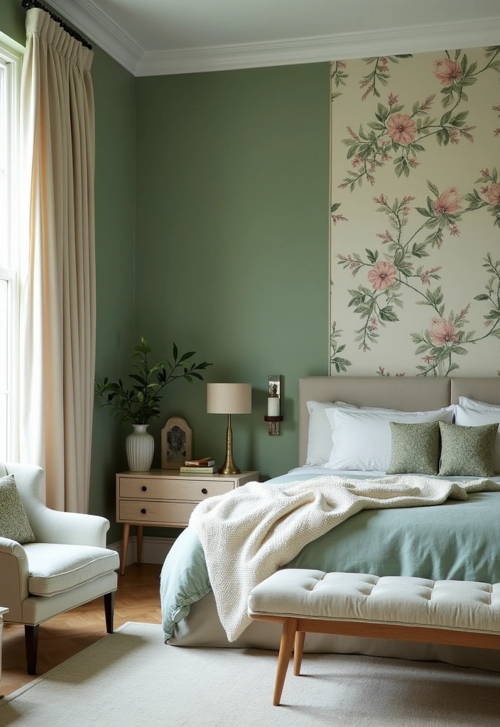 22 Sage Green Bedroom Ideas: Embrace Calming Elegance - 6. Accent Walls