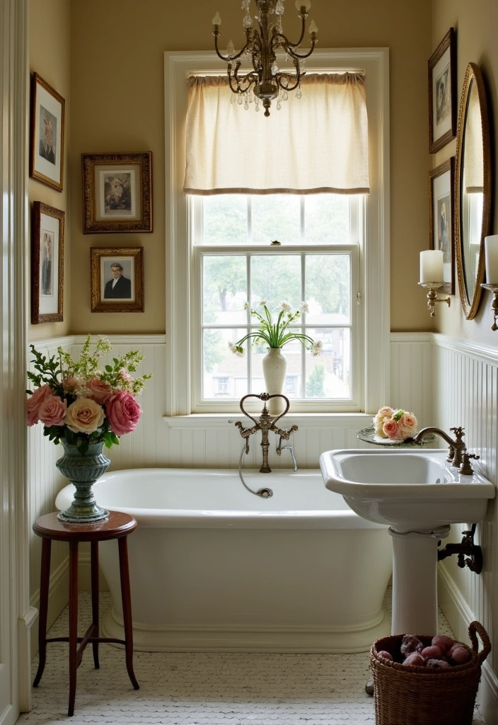 22 Victorian Bathroom Design Ideas - 12. Vintage Accents