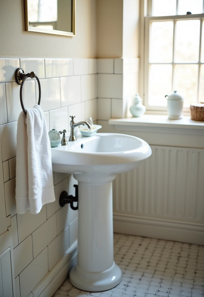 22 Victorian Bathroom Design Ideas - 3. Vintage Pedestal Sinks