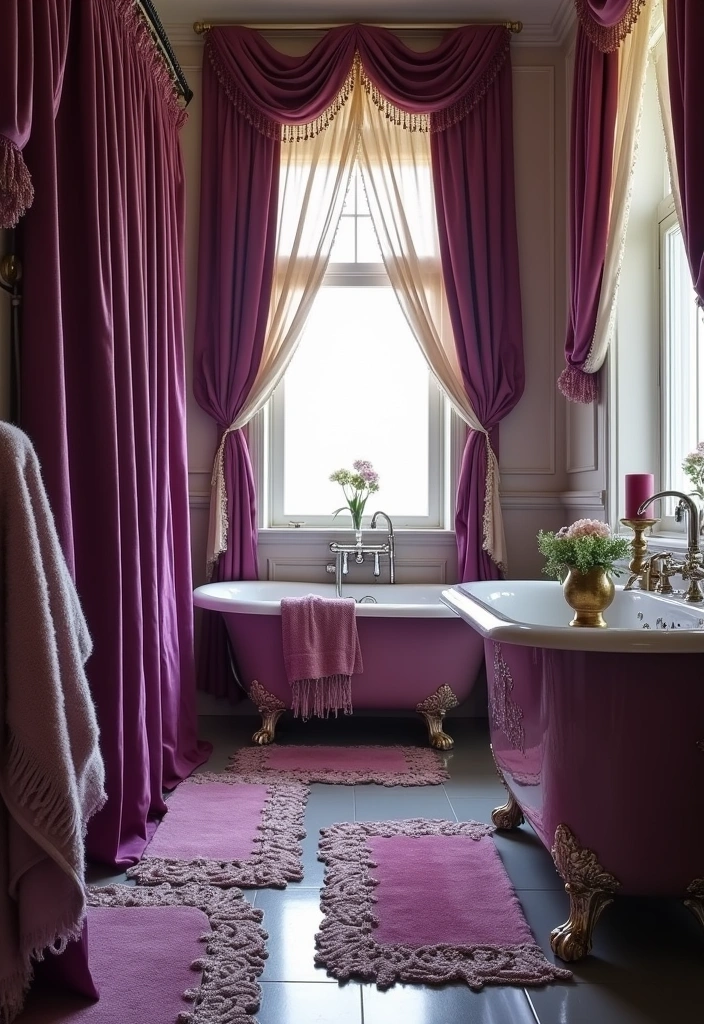 22 Victorian Bathroom Design Ideas - 4. Luxurious Textiles