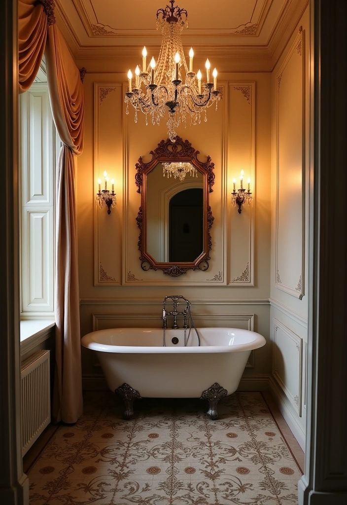 22 Victorian Bathroom Design Ideas - 5. Vintage Lighting Fixtures