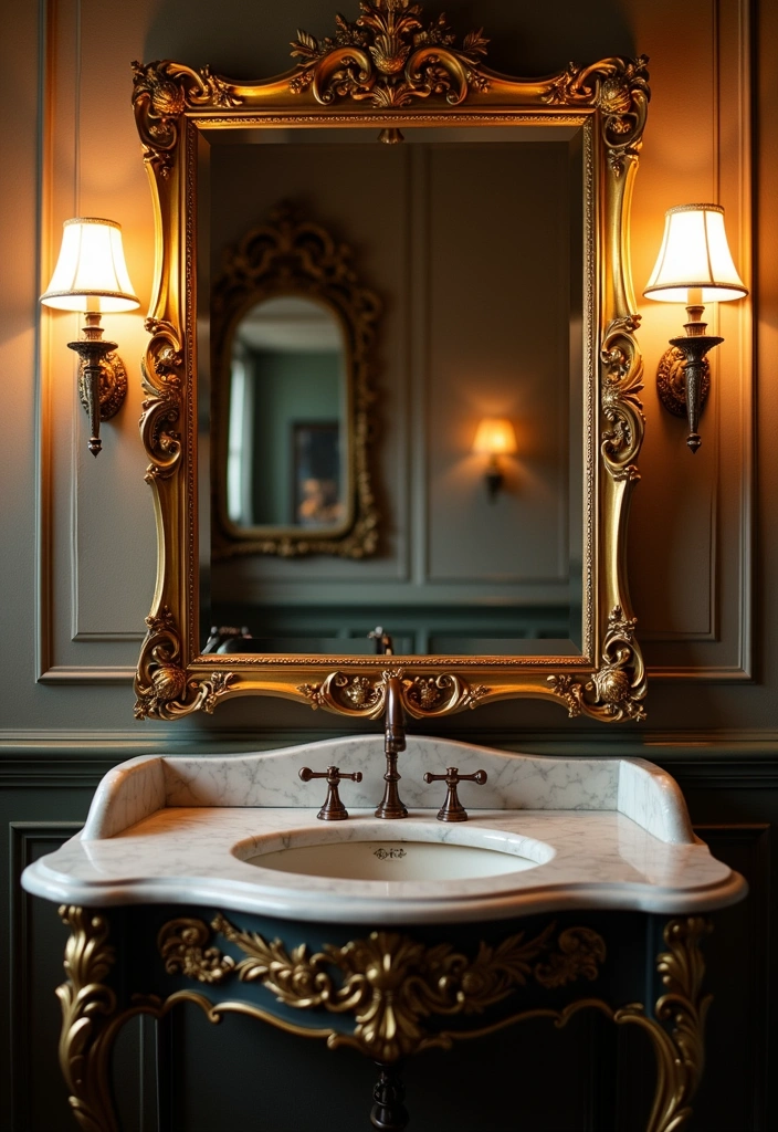 22 Victorian Bathroom Design Ideas - 6. Ornamental Mirrors