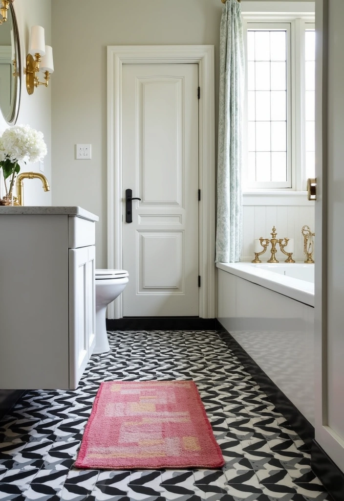 23 Art Deco Bathroom Ideas - 1. Bold Geometric Patterns