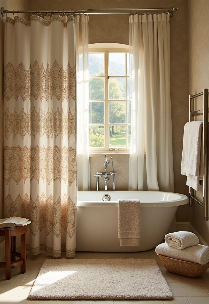 23 Art Deco Bathroom Ideas - 13. Vintage Textiles