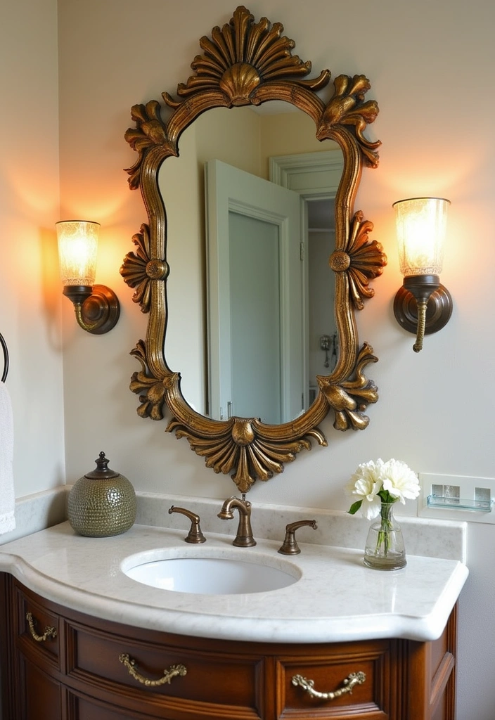 23 Art Deco Bathroom Ideas - 5. Ornate Mirrors