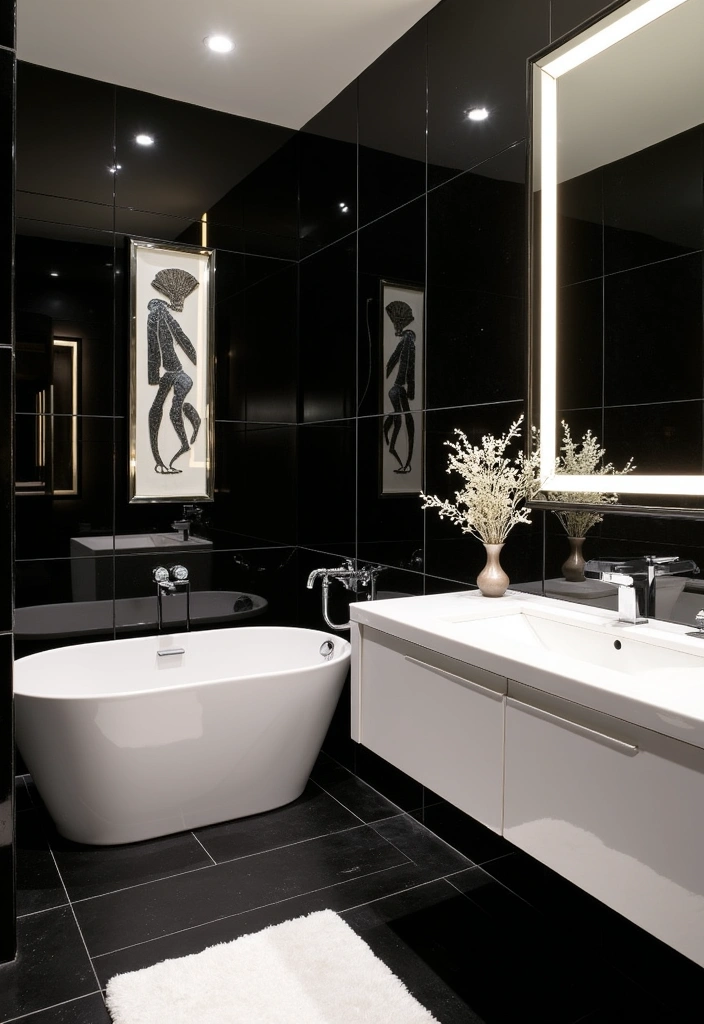 23 Art Deco Bathroom Ideas - 7. Glossy Finishes