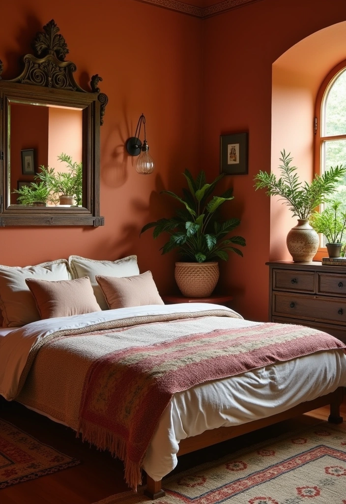 23 Beautiful Spanish Revival Bedroom Ideas - 1. Warm Earthy Tones