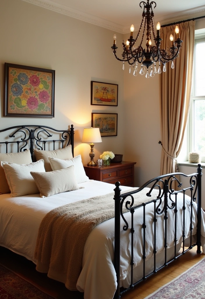 23 Beautiful Spanish Revival Bedroom Ideas - 4. Wrought Iron Accents