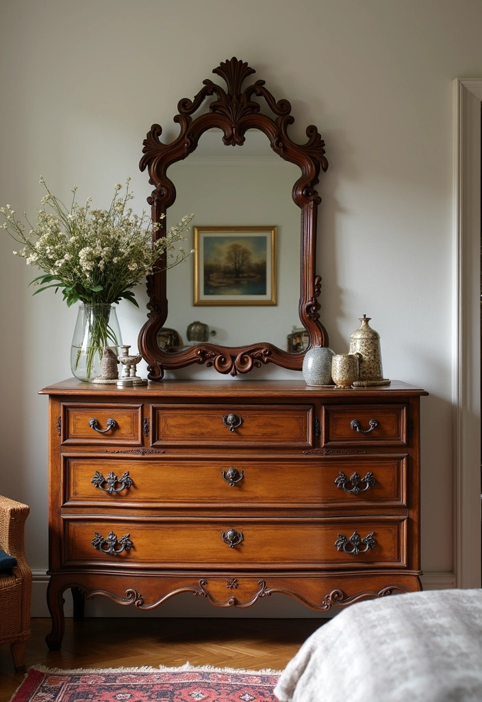 23 Beautiful Spanish Revival Bedroom Ideas - 7. Antique Furnishings