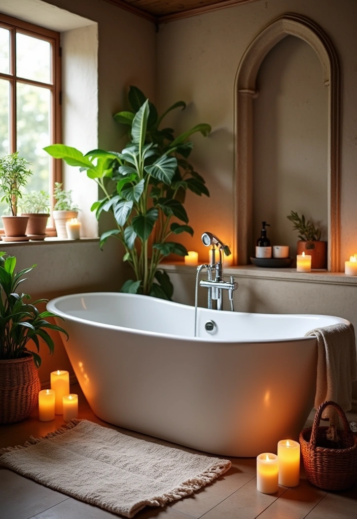 23 Boho Bathroom Decor Ideas - 13. Freestanding Bathtubs