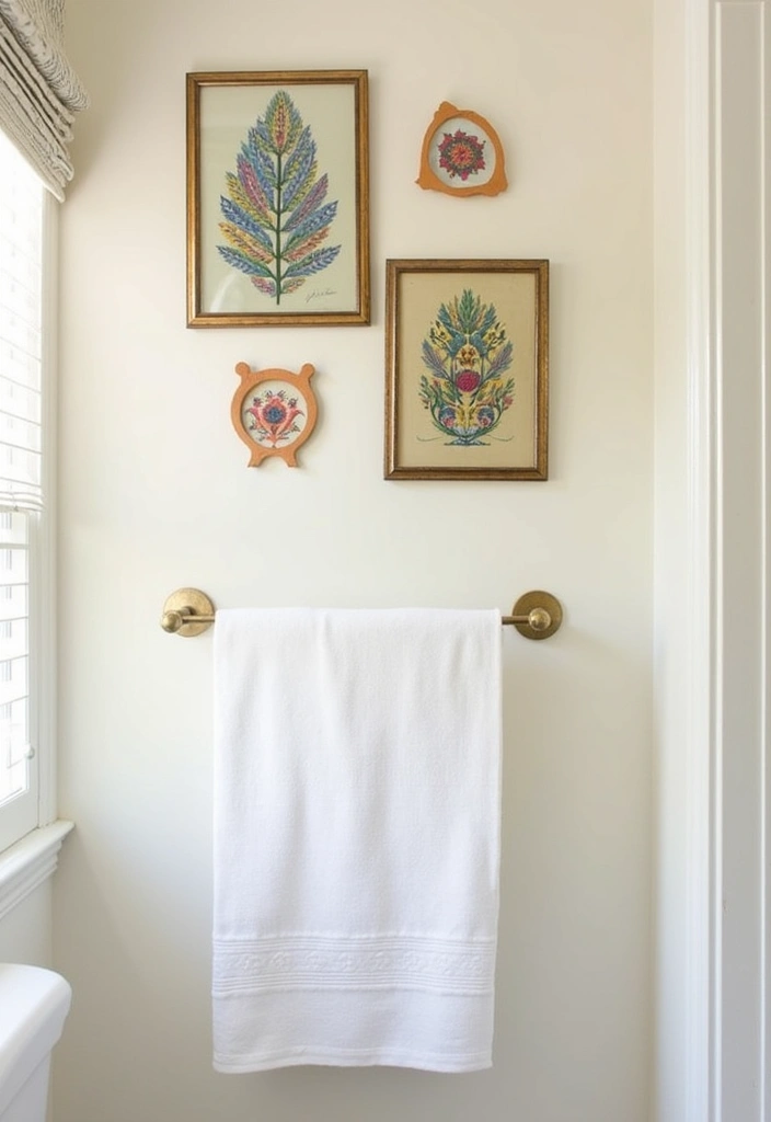 23 Boho Bathroom Decor Ideas - 9. Bohemian Artwork