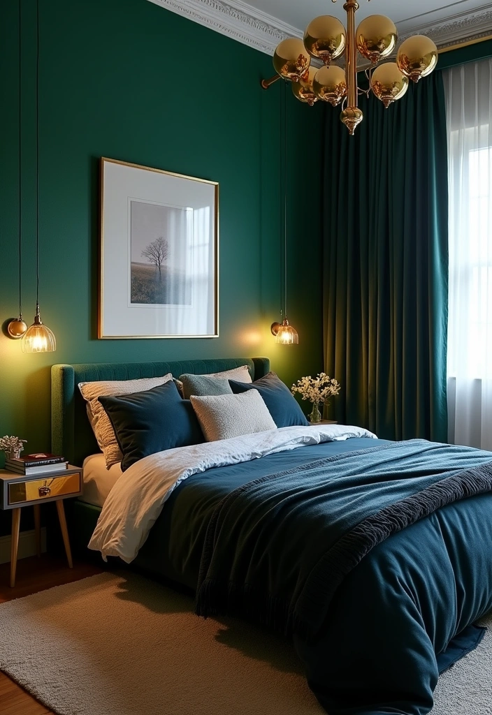 23 Dark Bedroom Ideas: Embrace Cozy, Stylish, and Moody Decor - 2. Deep Jewel Tones