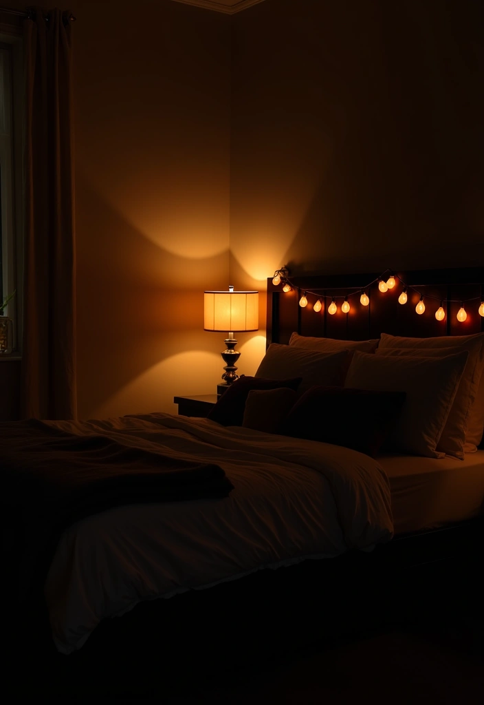 23 Dark Bedroom Ideas: Embrace Cozy, Stylish, and Moody Decor - 3. Soft Lighting Solutions