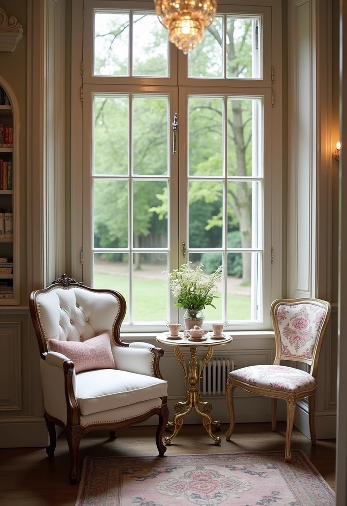 23 English Country Reading Nook Ideas - 18. Elegant Parisian Nook