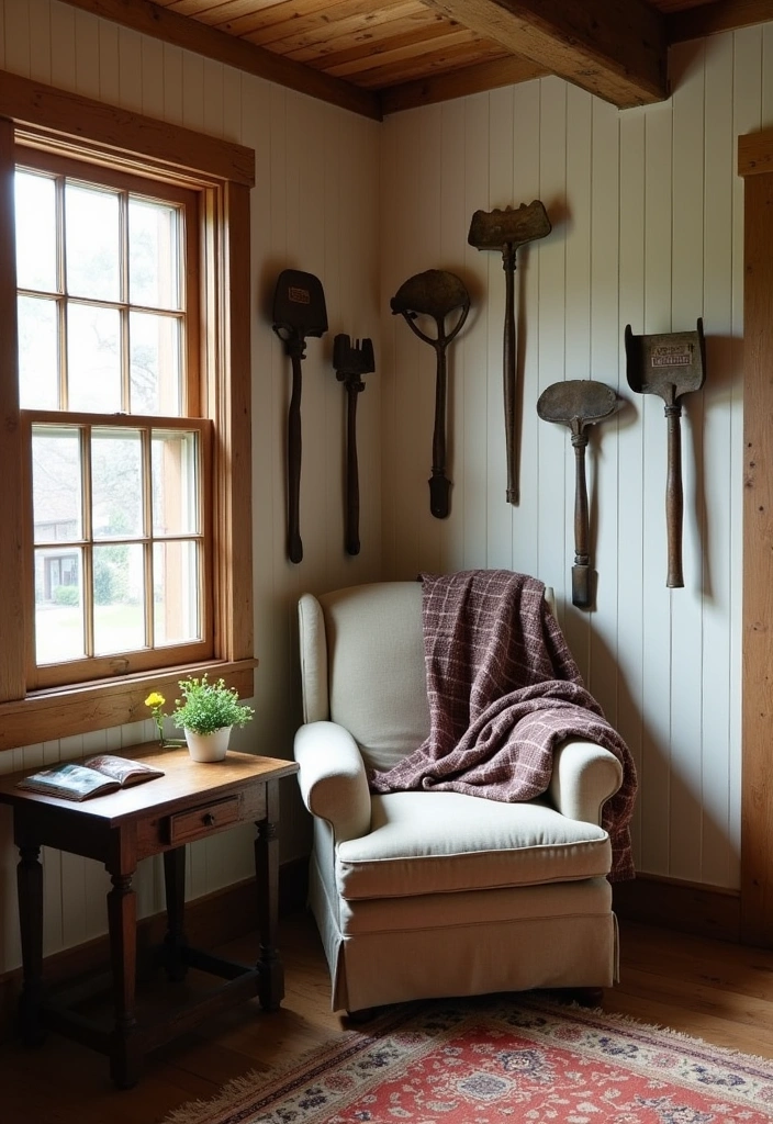 23 English Country Reading Nook Ideas - 8. Farmhouse Style Nook