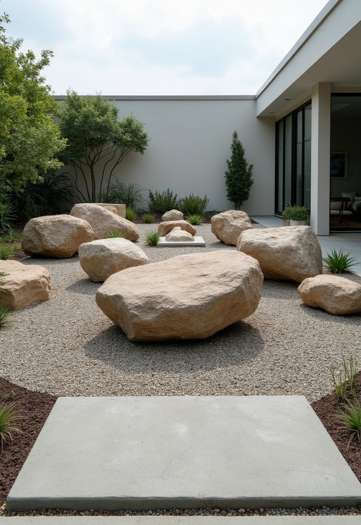 23 Minimalist Garden Ideas for Stunning Outdoor Decor - 10. Natural Stone Features