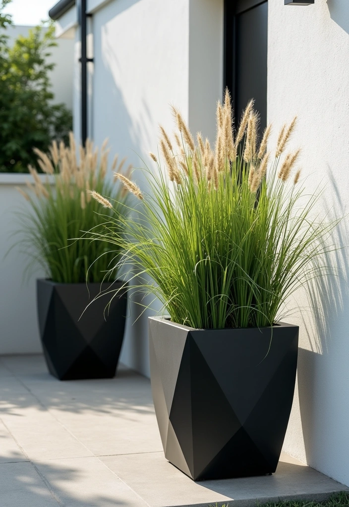 23 Minimalist Garden Ideas for Stunning Outdoor Decor - 9. Bold Planters