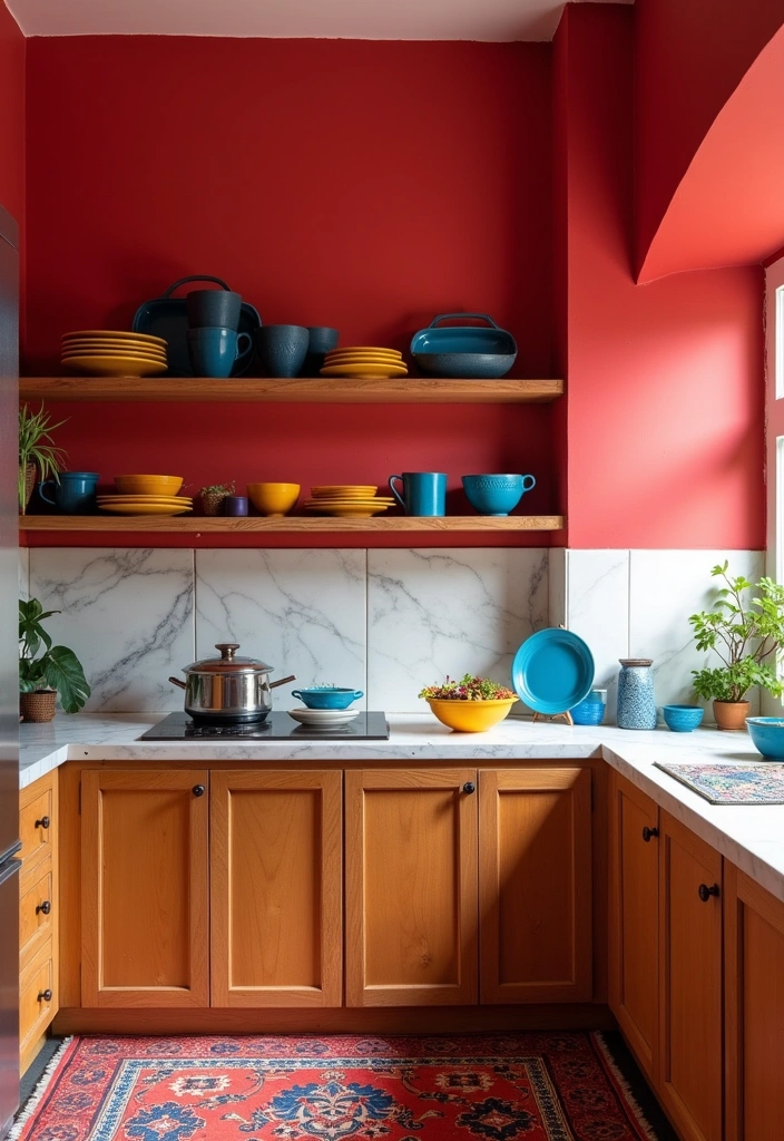 23 Moroccan Kitchen Interior Design Ideas - 1. Bold Color Schemes