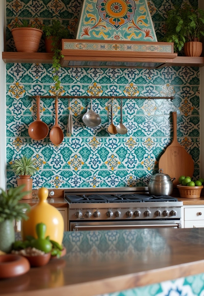 23 Moroccan Kitchen Interior Design Ideas - 2. Intricate Tile Work