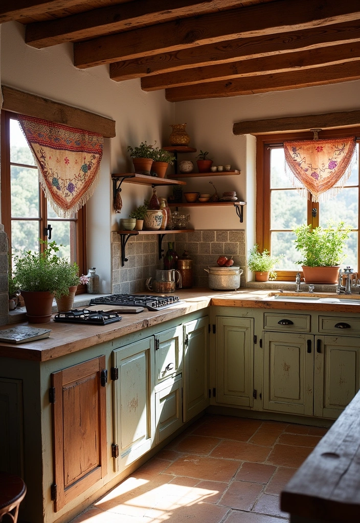 23 Moroccan Kitchen Interior Design Ideas - 3. Rustic Wooden Elements