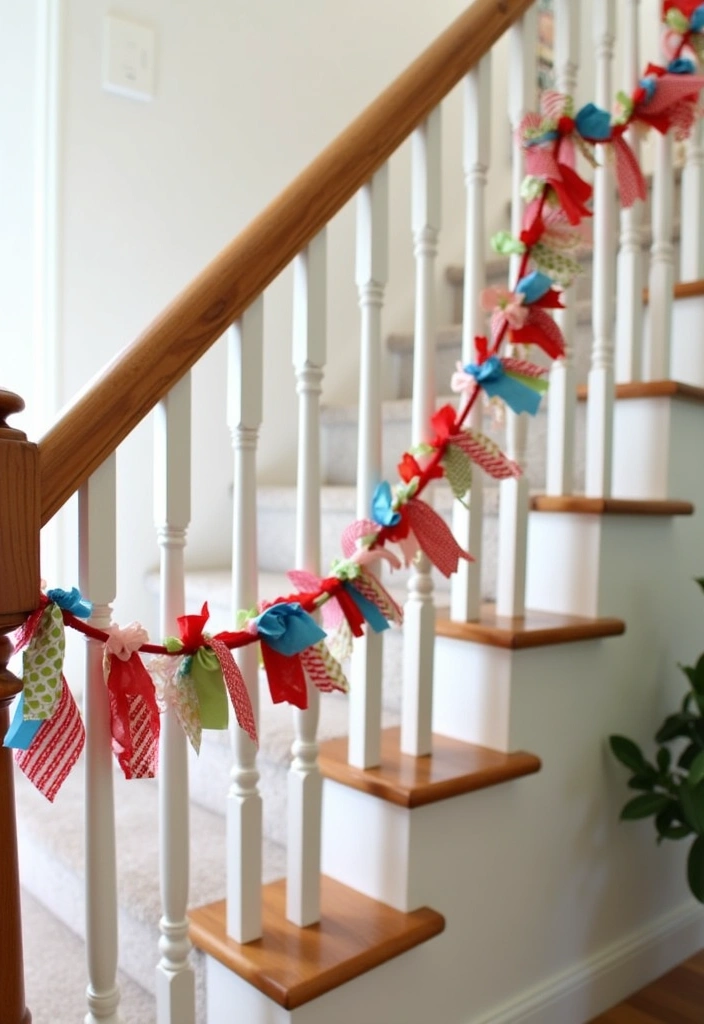 23 Stunning Christmas Garland Staircase Ideas - 19. DIY Crafty Touch