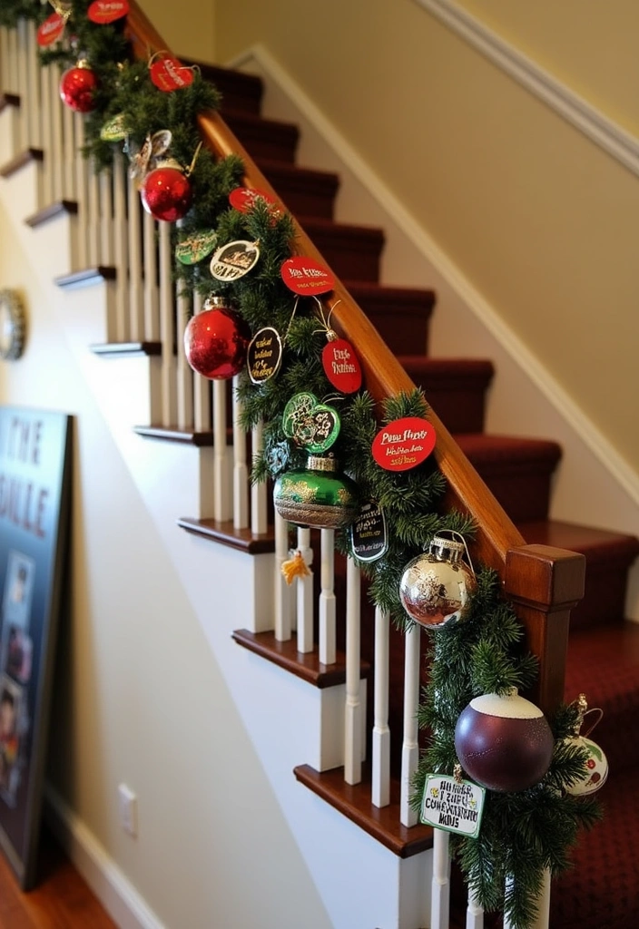 23 Stunning Christmas Garland Staircase Ideas - 21. Themed Movie Night