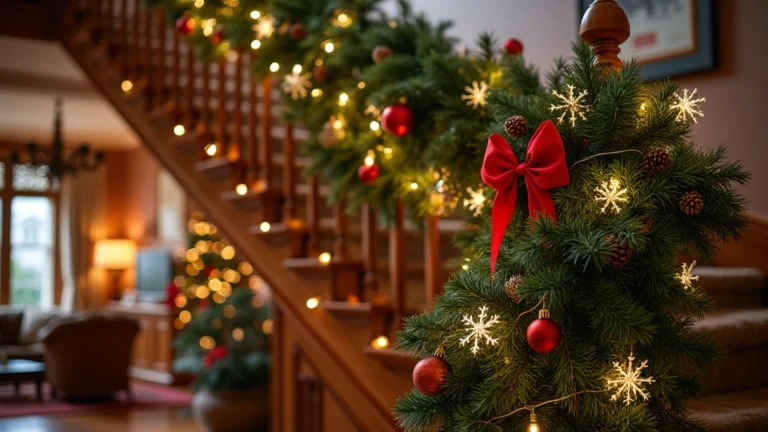 23 Stunning Christmas Garland Staircase Ideas