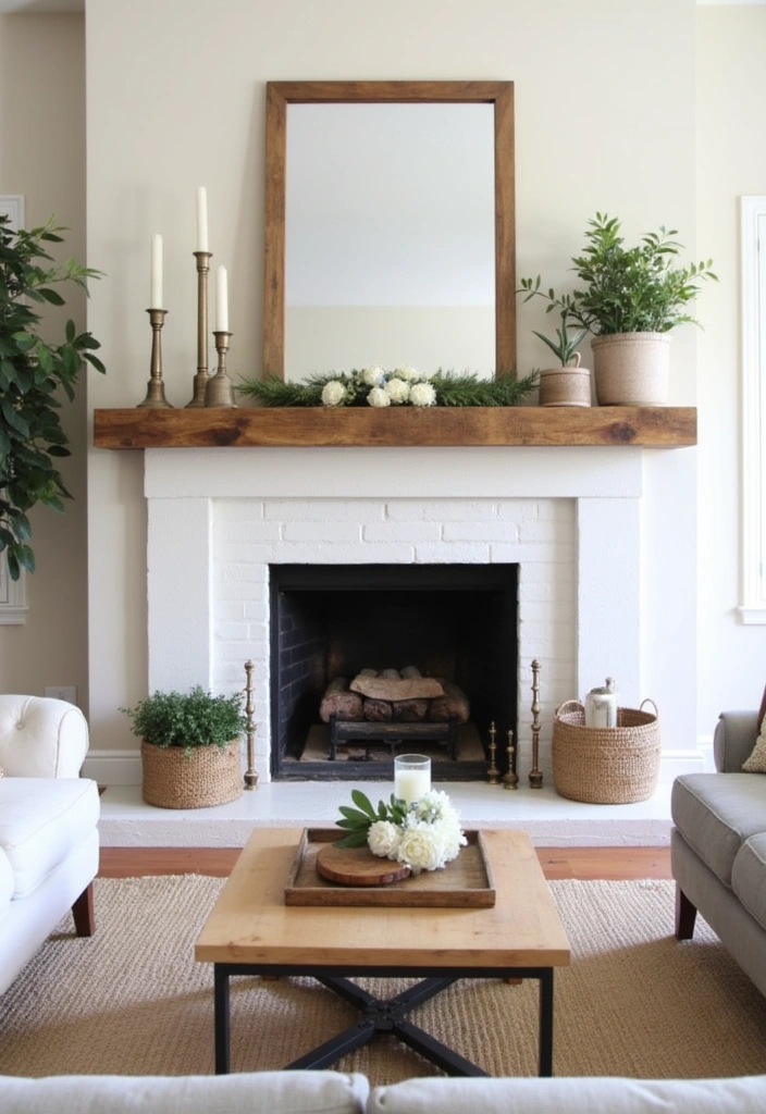 23 Stunning Modern Farmhouse Living Room Ideas - 12. Incorporating a Fireplace