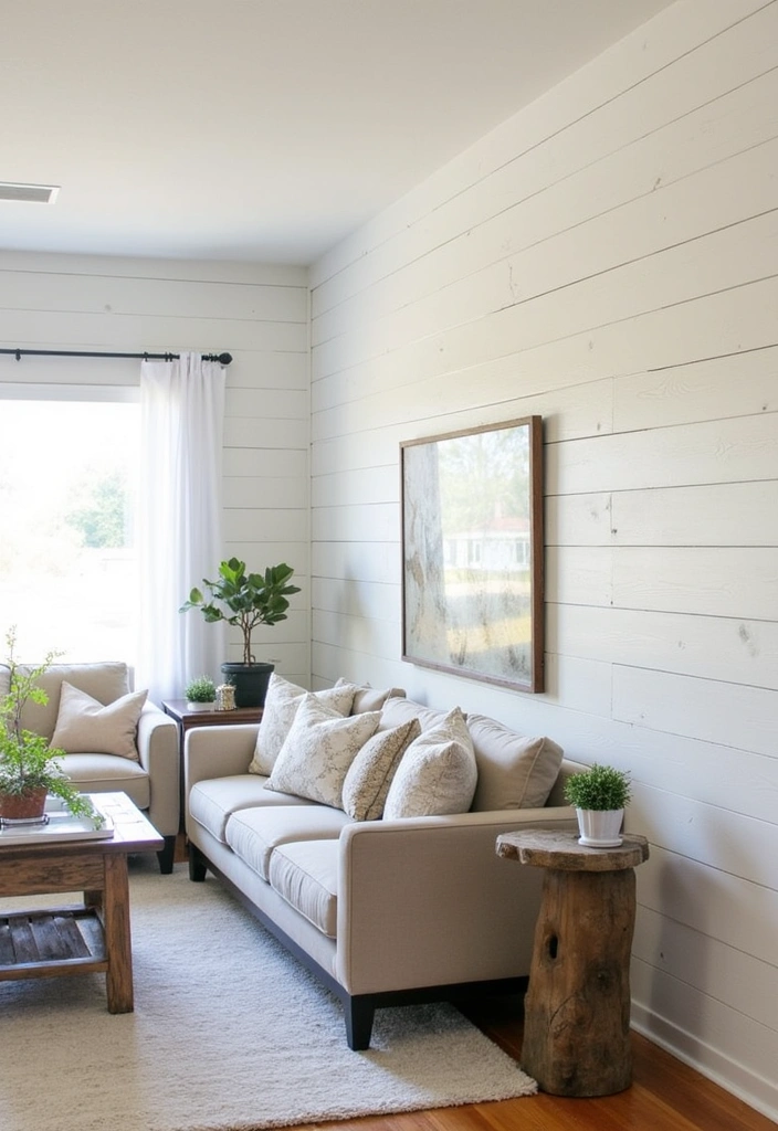 23 Stunning Modern Farmhouse Living Room Ideas - 13. Textured Wall Treatments