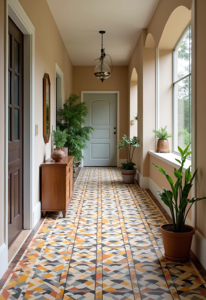 23 Unique 70s Hallway Designs Ideas - 17. Artistic Floor Tiles