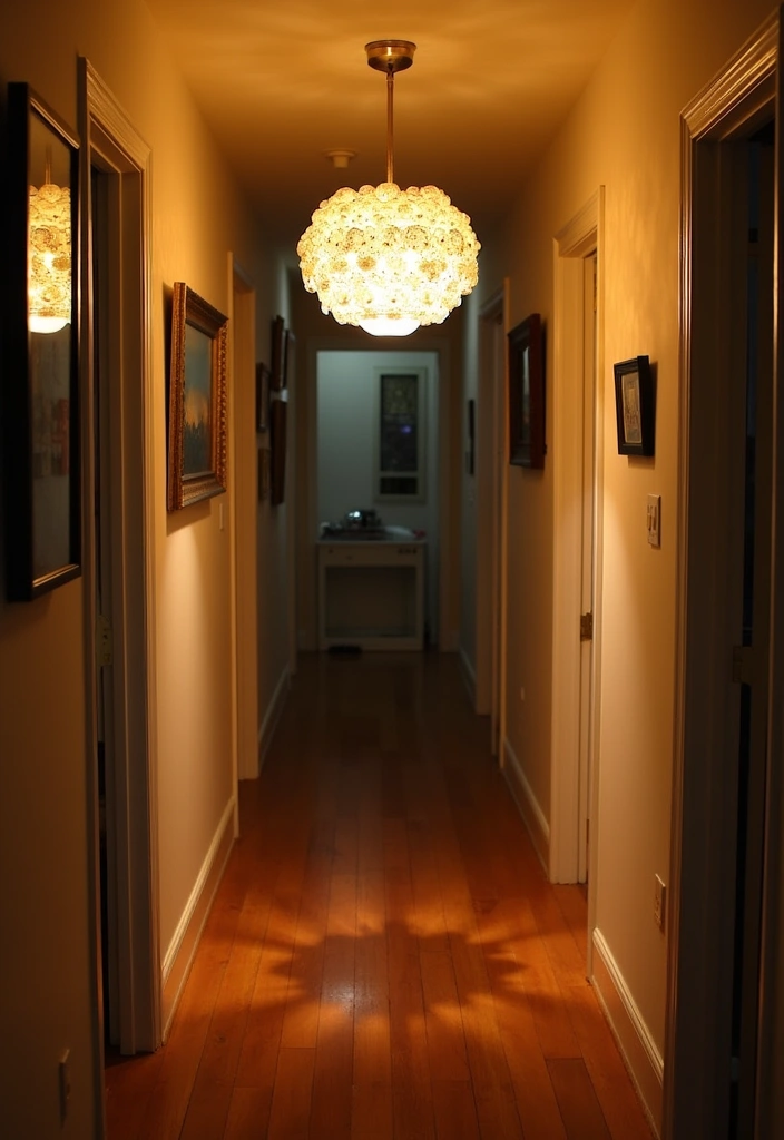 23 Unique 70s Hallway Designs Ideas - 3. Statement Lighting Fixtures