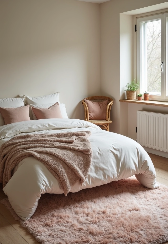 24 Bedroom Ideas for Best Sleep Experience - 10. Soft Area Rugs