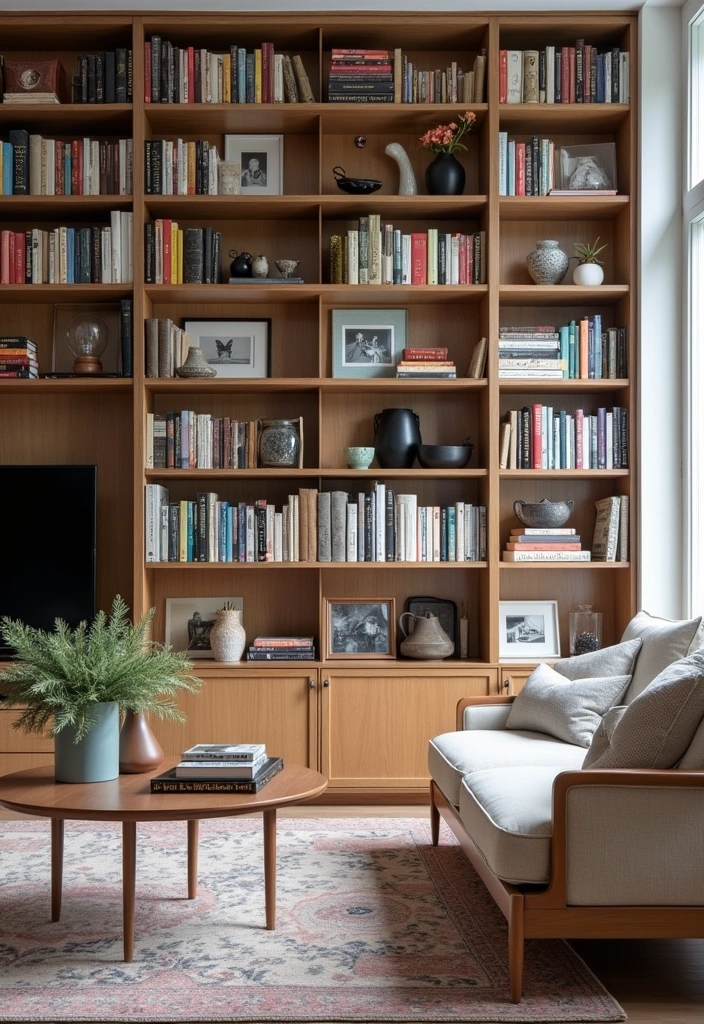 24 French Living Room Decor Ideas - 14. Decorative Bookshelves