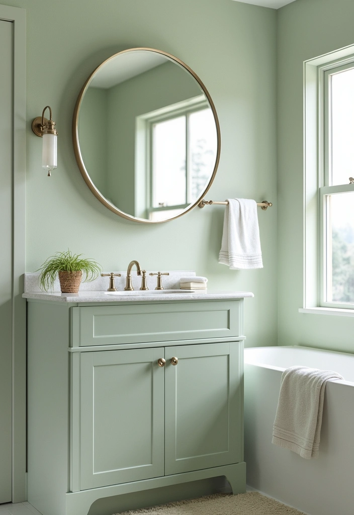 24 Inspiring Sage Green Bathroom Ideas - 24. Sage Green Bathroom Fixtures