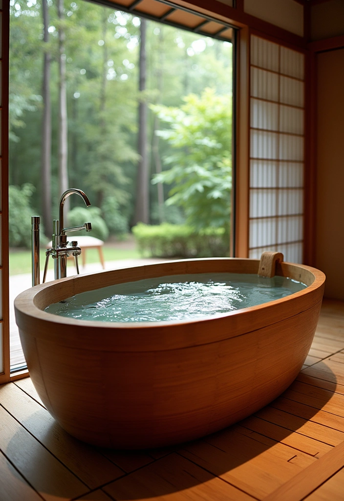 24 Japanese Bathroom Design Ideas: Creating Serene Spaces - 13. Japanese Bathtubs (Ofuro)