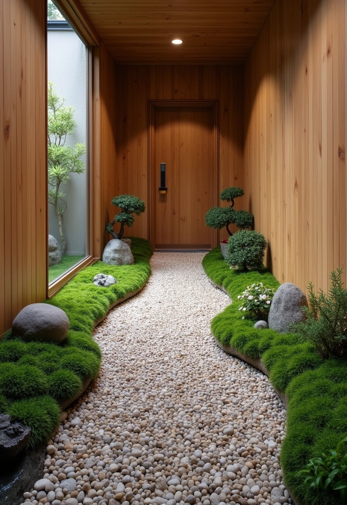 24 Japanese Hallway Designs Ideas - 1. Zen Garden Hallway