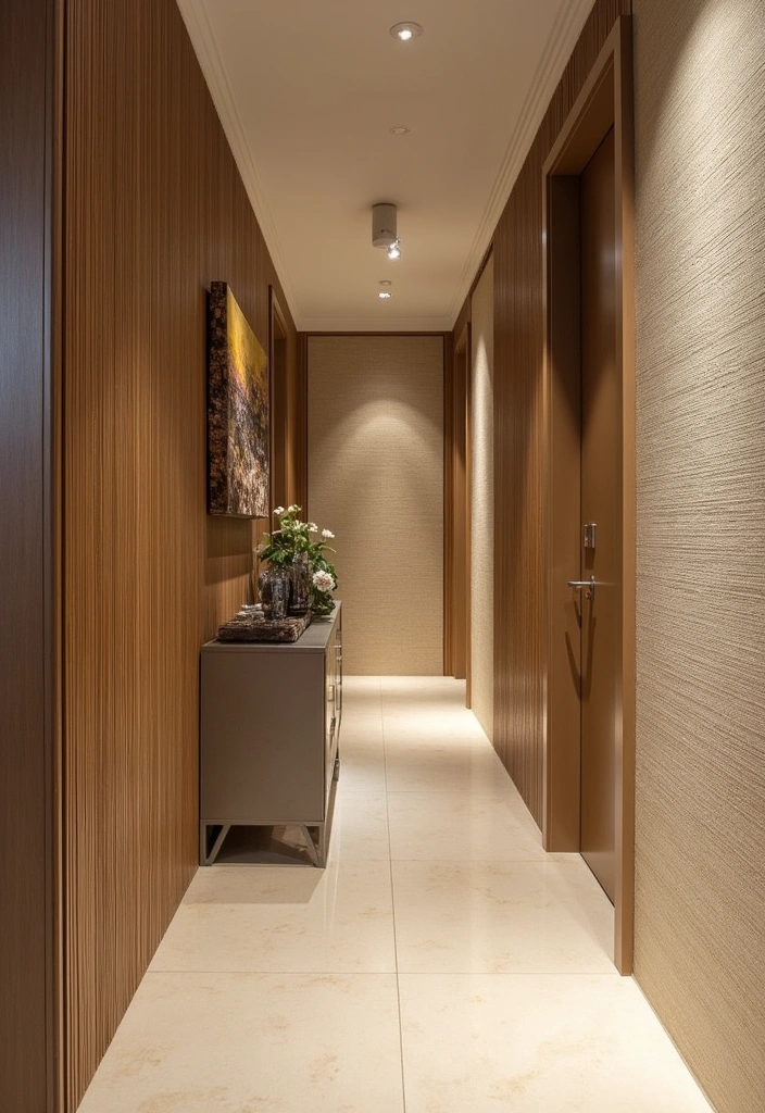 24 Japanese Hallway Designs Ideas - 10. Textured Wall Treatments