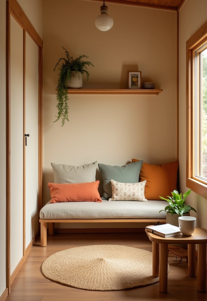 24 Japanese Hallway Designs Ideas - 4. Futon-Inspired Seating